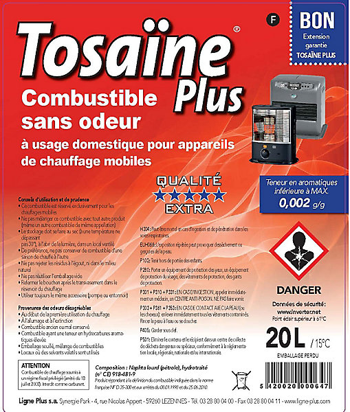 Combustible liquide pour poêle à pétrole Tosaïne Plus 20L