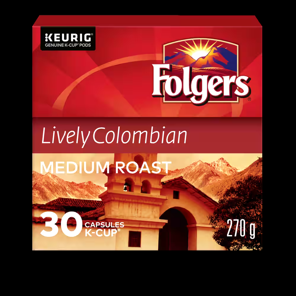 Keurig Folgers Lively Colombian Medium Roast K-Cup® Coffee Pods, 270-g, 30-pk