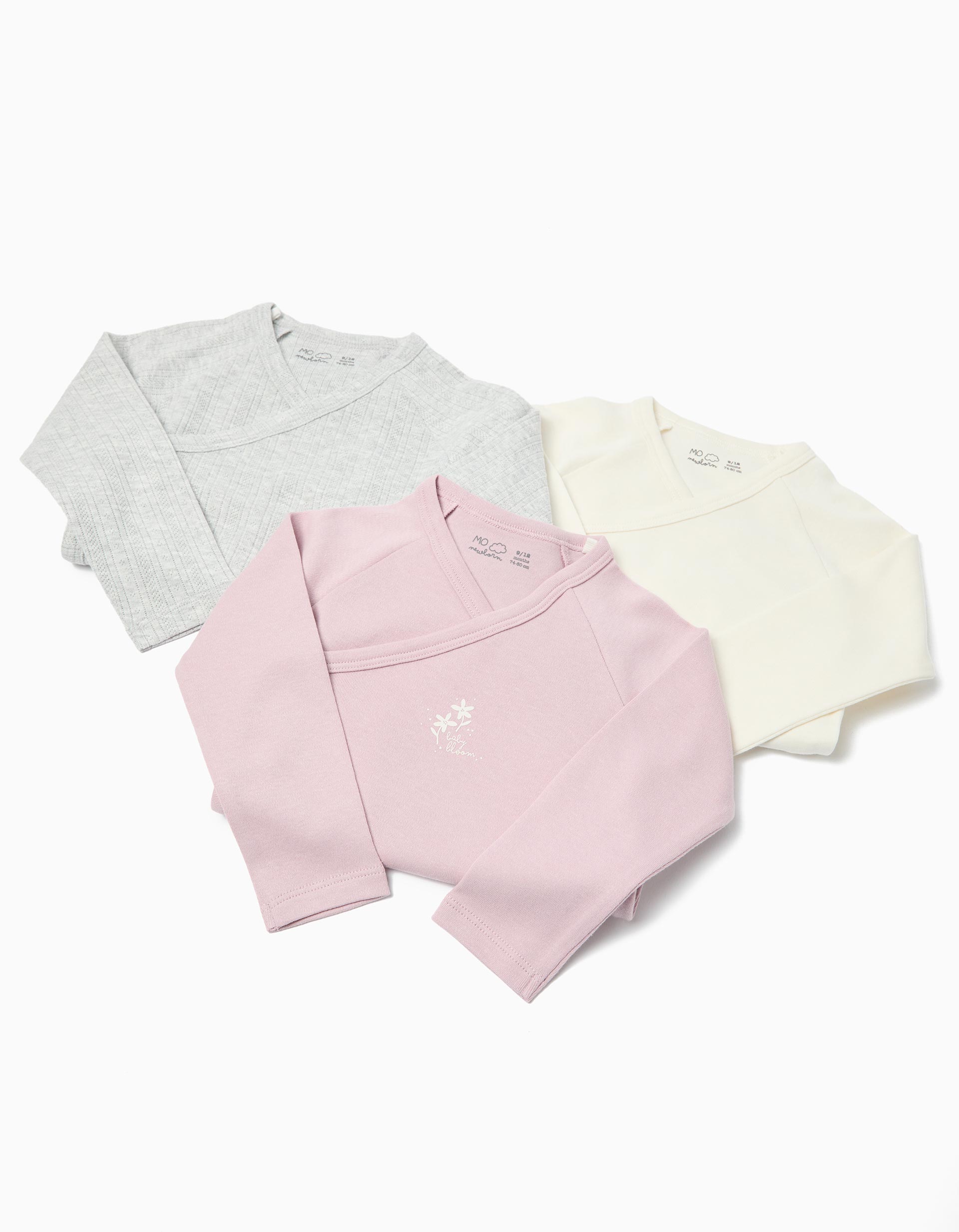 Pack 3 Bodies Quimono, Menina, Multicor
