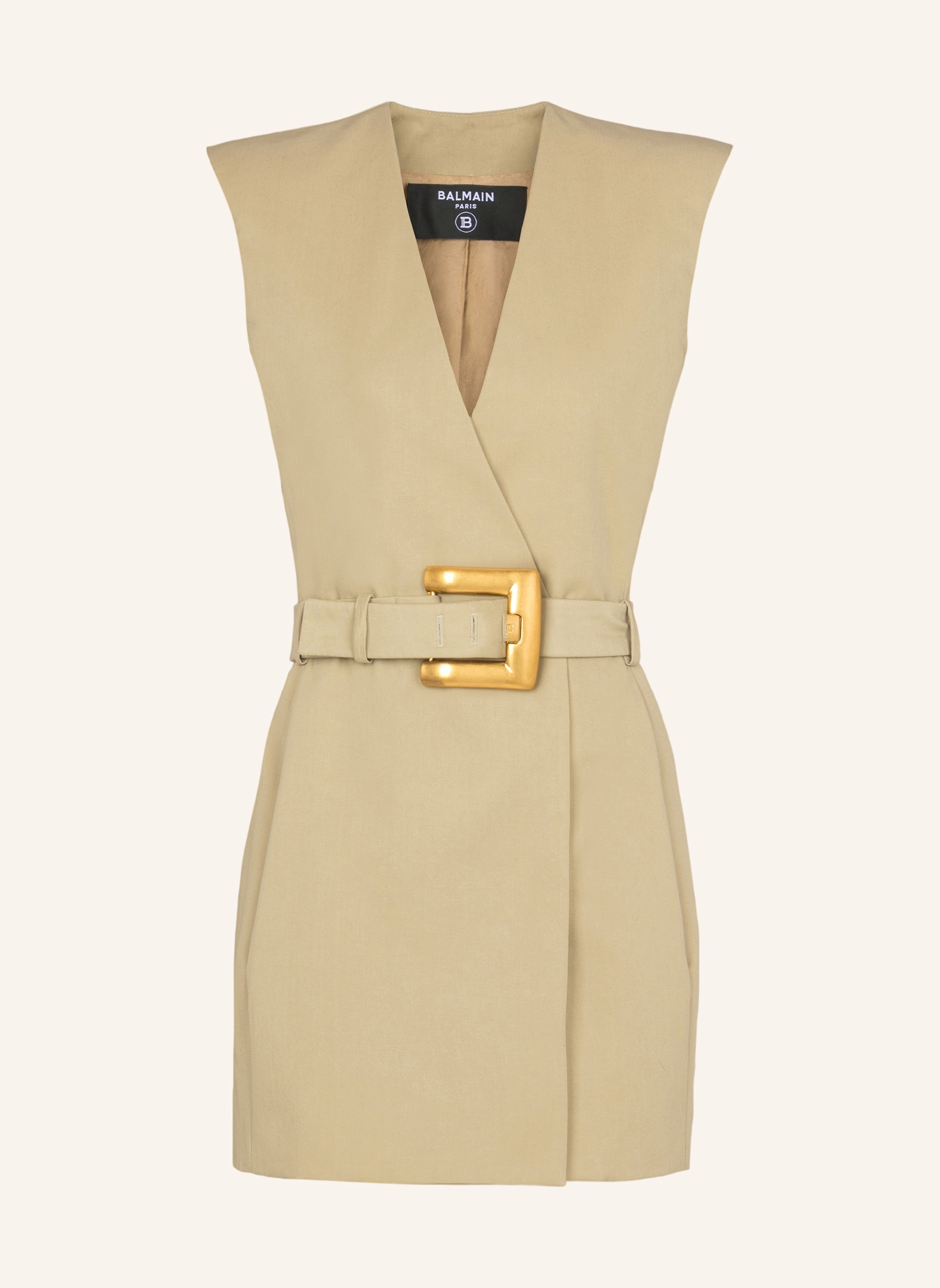 BALMAIN Kurzes Kleid mit Gürtel aus Gabardine