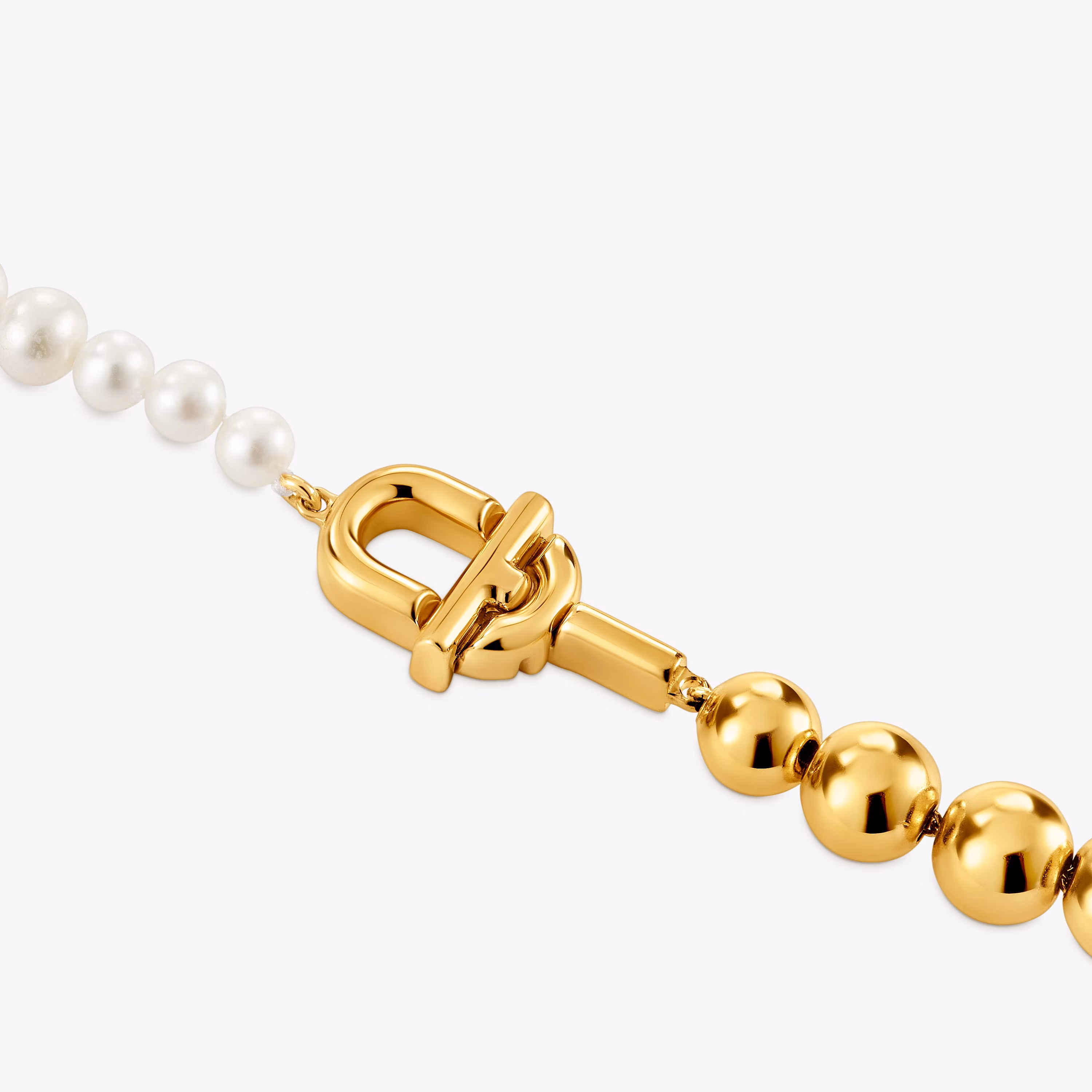 Collar con baño de oro 18 kt sobre plata y perlas cultivadas TOUS MANIFESTO
