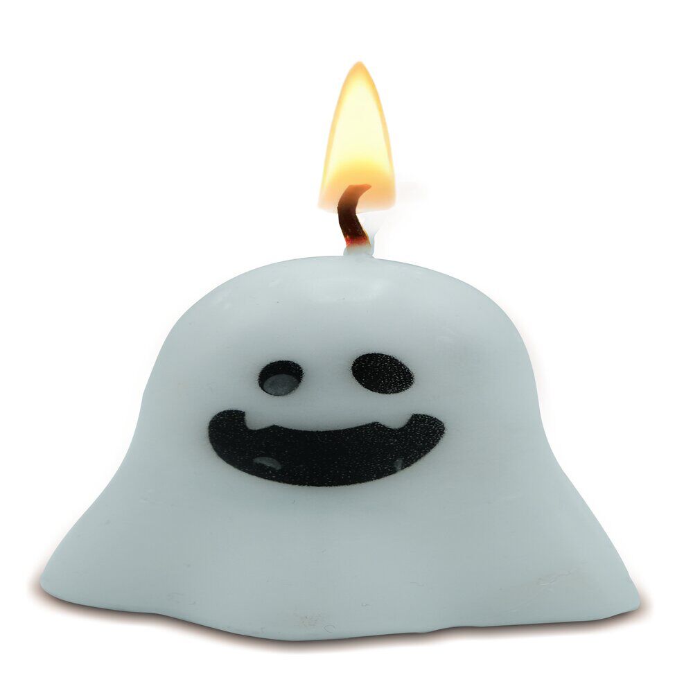 Bougie Halloween fantôme blanc H6cm