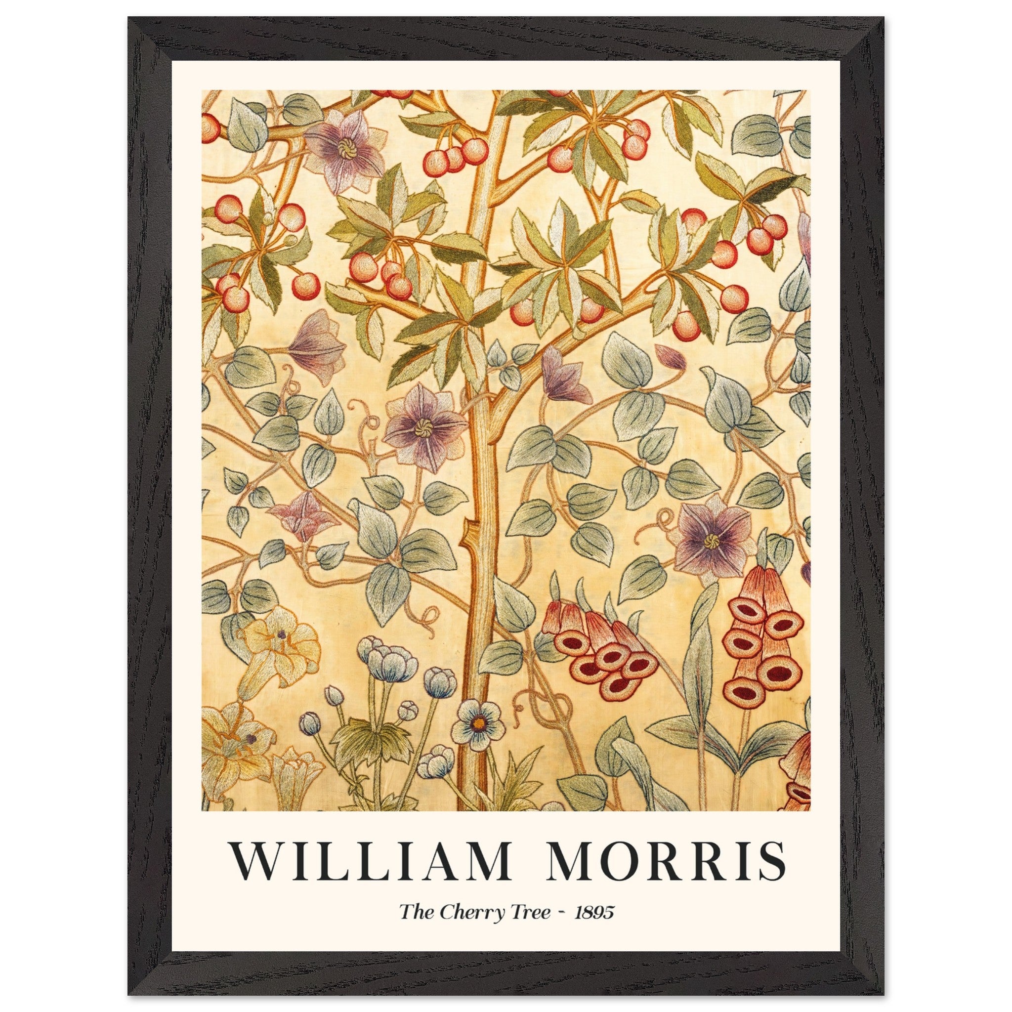 Artfulprints Poster met Lijst William Morris - The cherry tree 1895 II  - 30x40 cm - Meerkleurig
