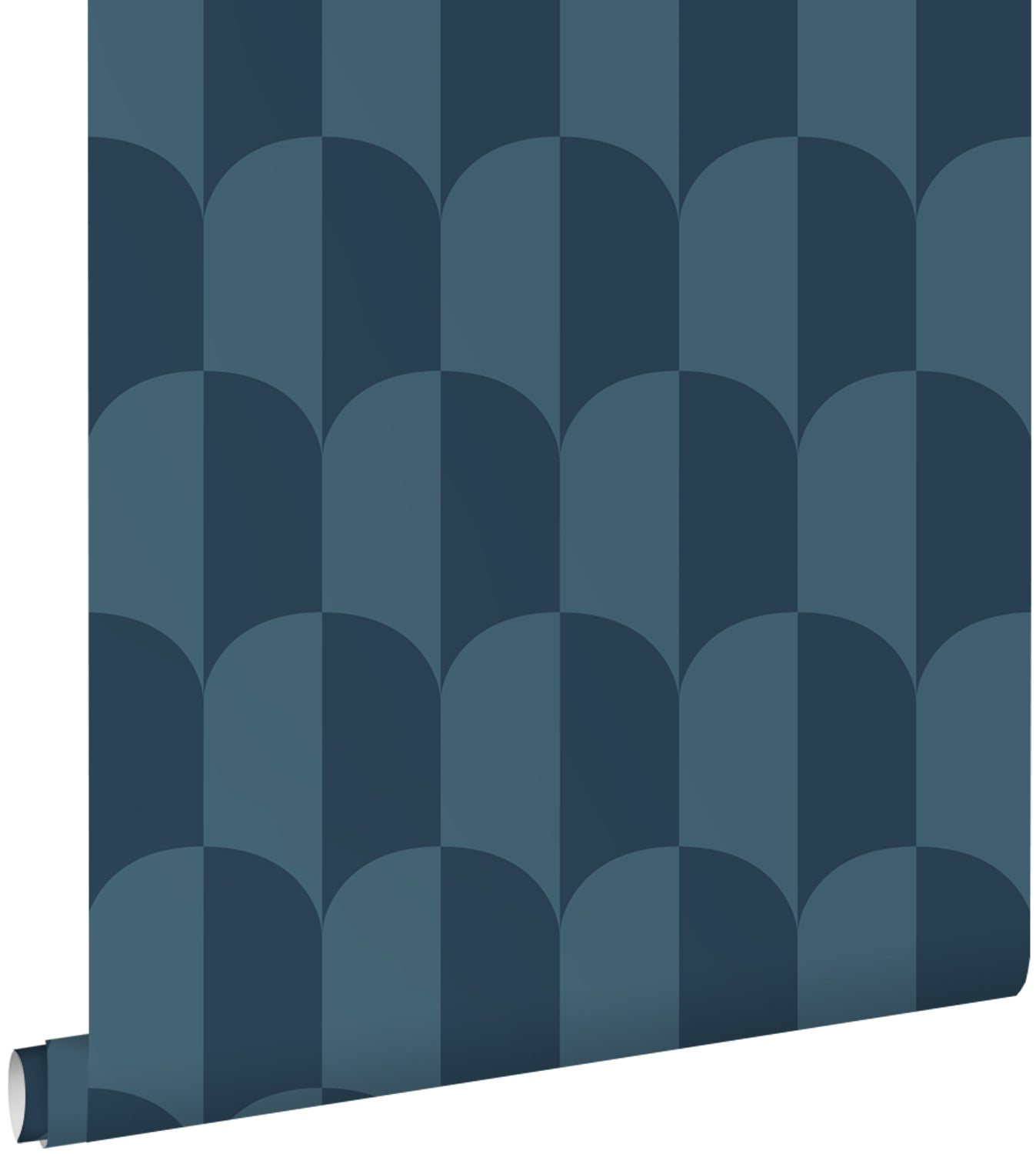 ESTAhome behang art deco bogen vergrijsd donker blauw - 53 cm x 10.05 m - 139990