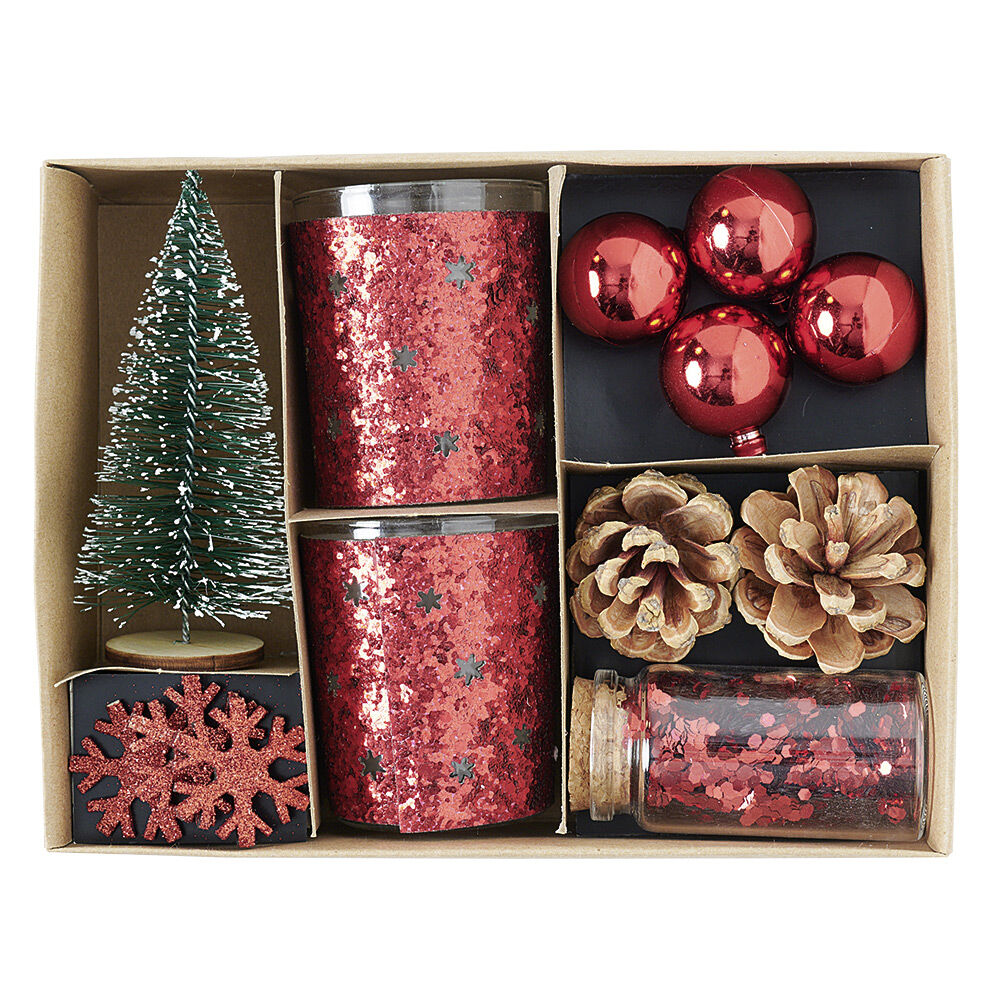 Set de No&euml;l décoration de table rouge