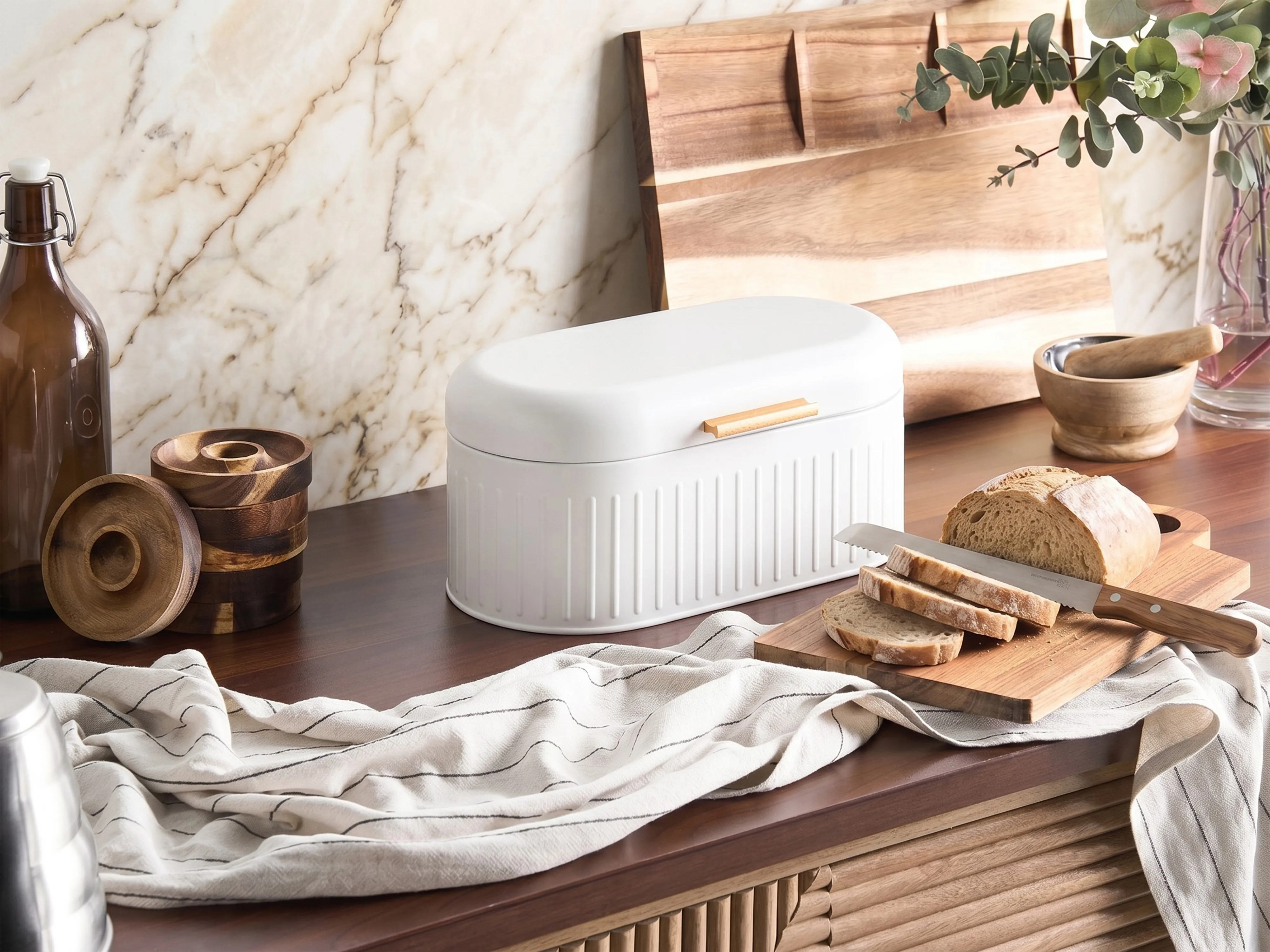 Bread Bin DOUCEUR Metal White