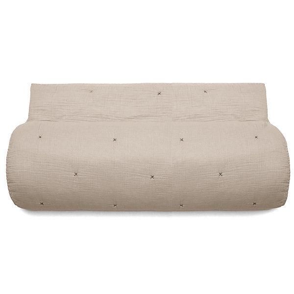 Couvre lit capitonné en mousseline de coton 180x240 cm ANDROS beige ficelle