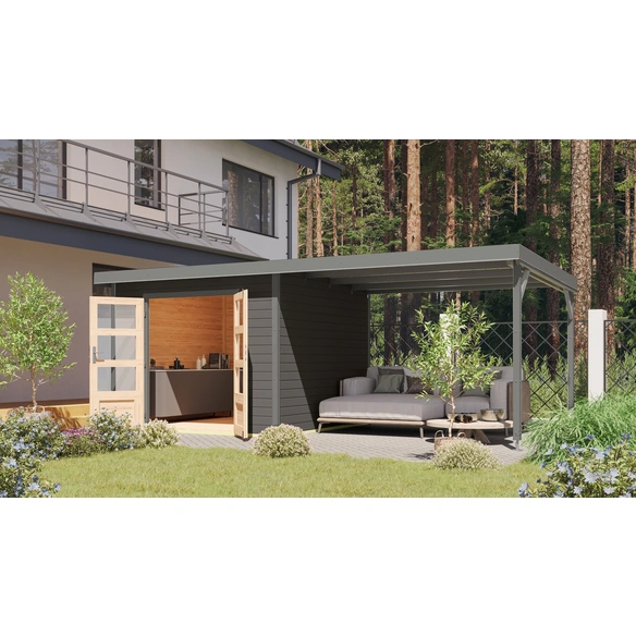 Gartenhaus »Haby 6 B«, BxHxT: 612 x 218,5 x 270 cm (Außenmaße inkl. Dachüberstand), Wandstärke 28 mm