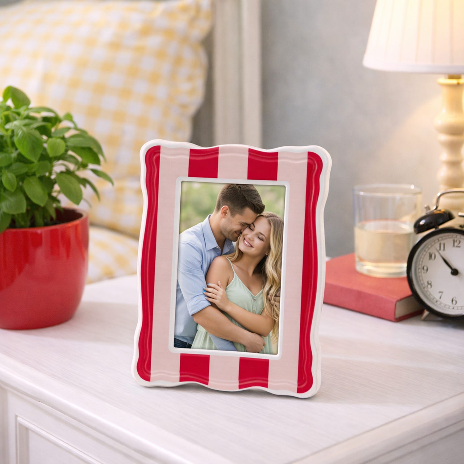 Portafoto 10x15 cm Summer legno corallo grigio