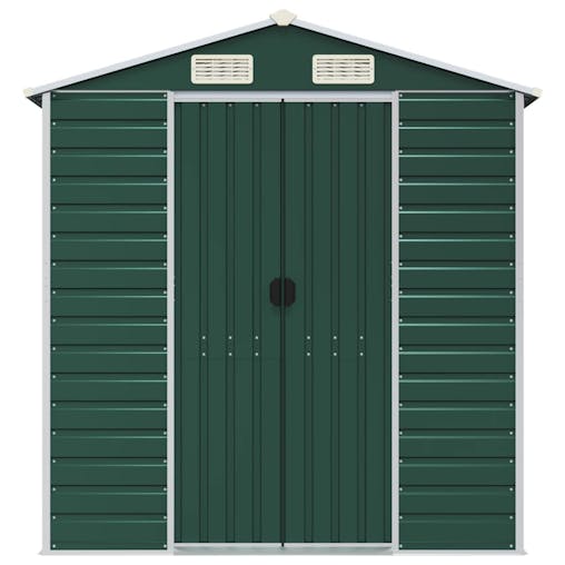 NNEVL Garden Shed Green 191x810x198 cm Galvanised Steel