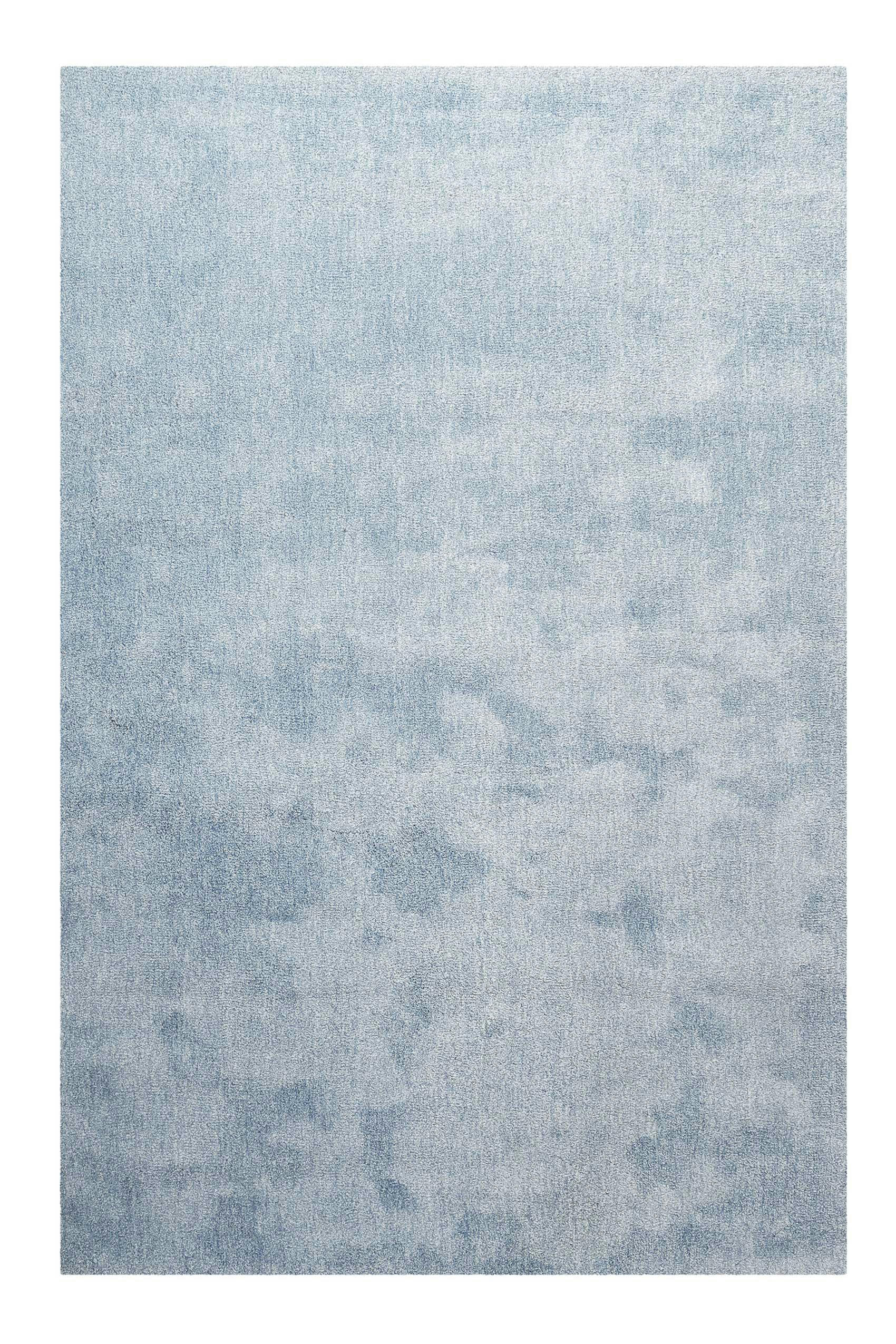 SIENNA - Tapis en microfibre doux et dense bleu ciel chiné 120x170