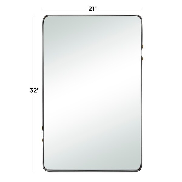 CosmoLiving by Cosmopolitan Black Metal Contemporary Wall Mirror - 21 x 2 x 32