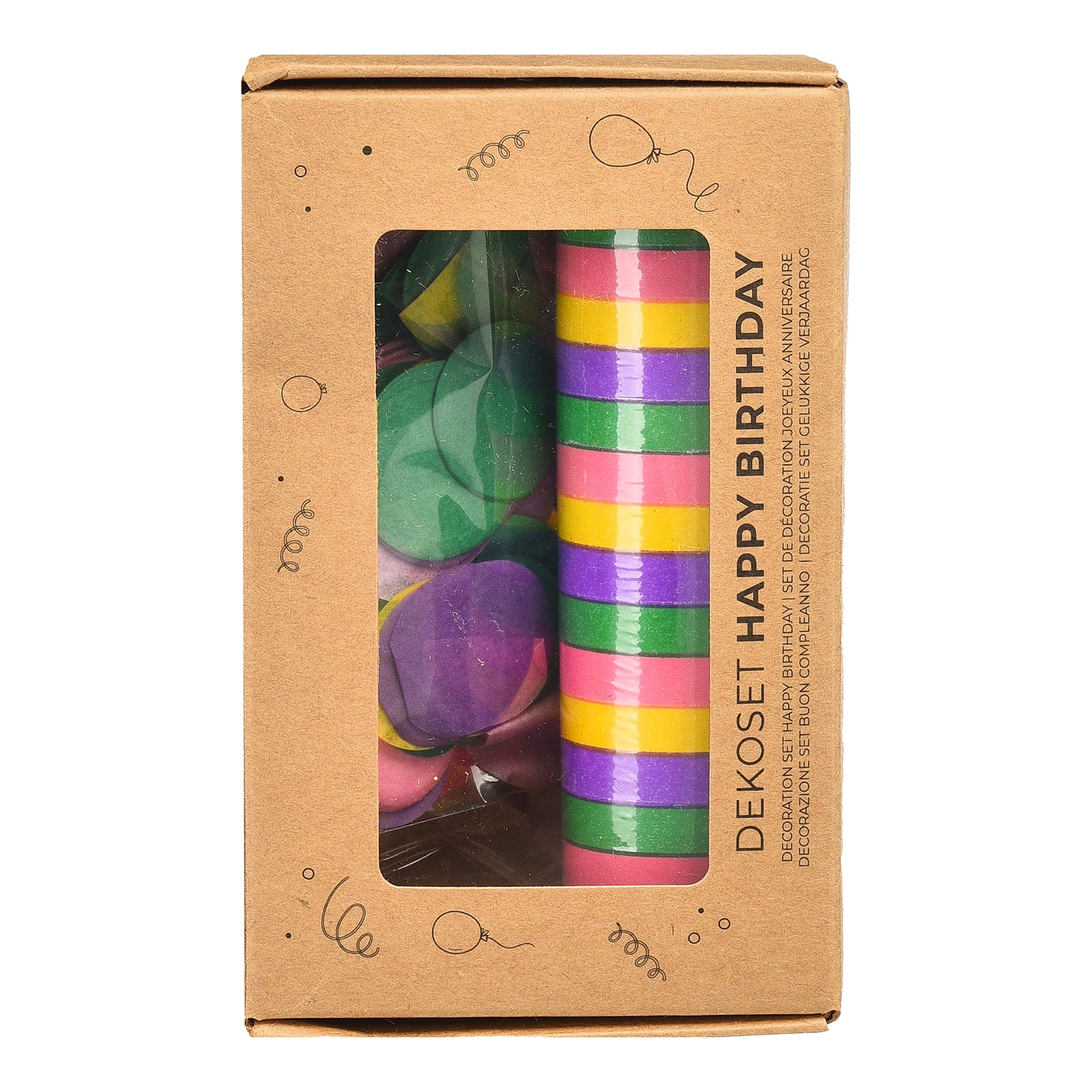 Partydeko-Set Geburtstags-Box Bunt, 7 -tlg.