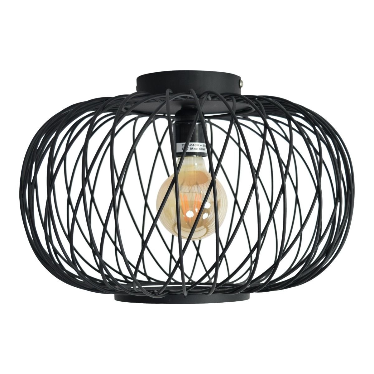Urban Interiors plafondlamp Twist - 1 lichts - 37 x 24  cm - zwart