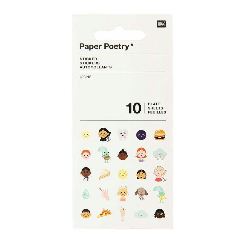 ICÔNES - 10 feuilles d'autocollants icones