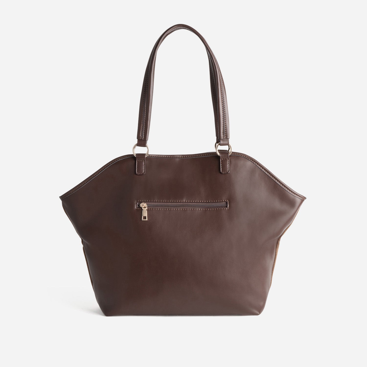 Sac cabas kaki suédé et marron