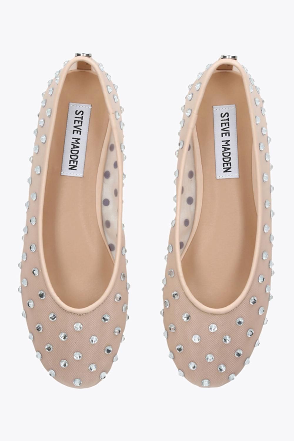 STEVE MADDEN Viv Beige Embellished' Flats