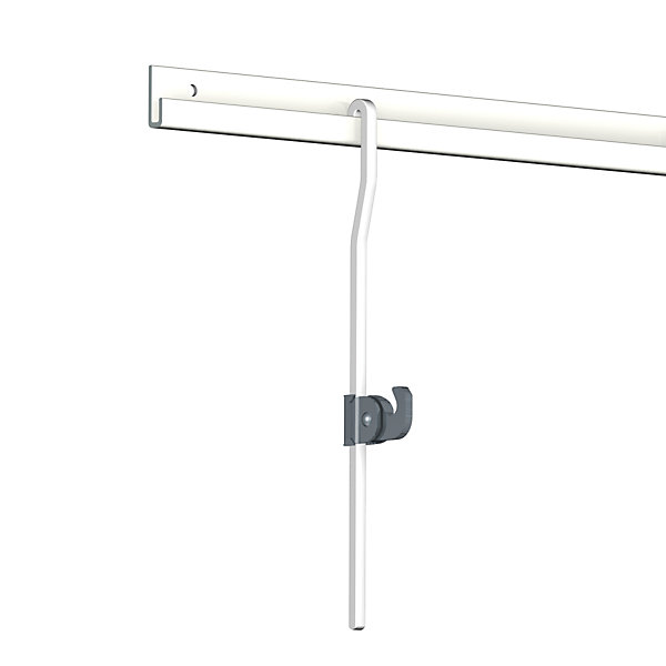 Pack 5 Tiges Blanches en aluminium coudées 4 mm - Accessoire Cimaise Tableau 200 cm