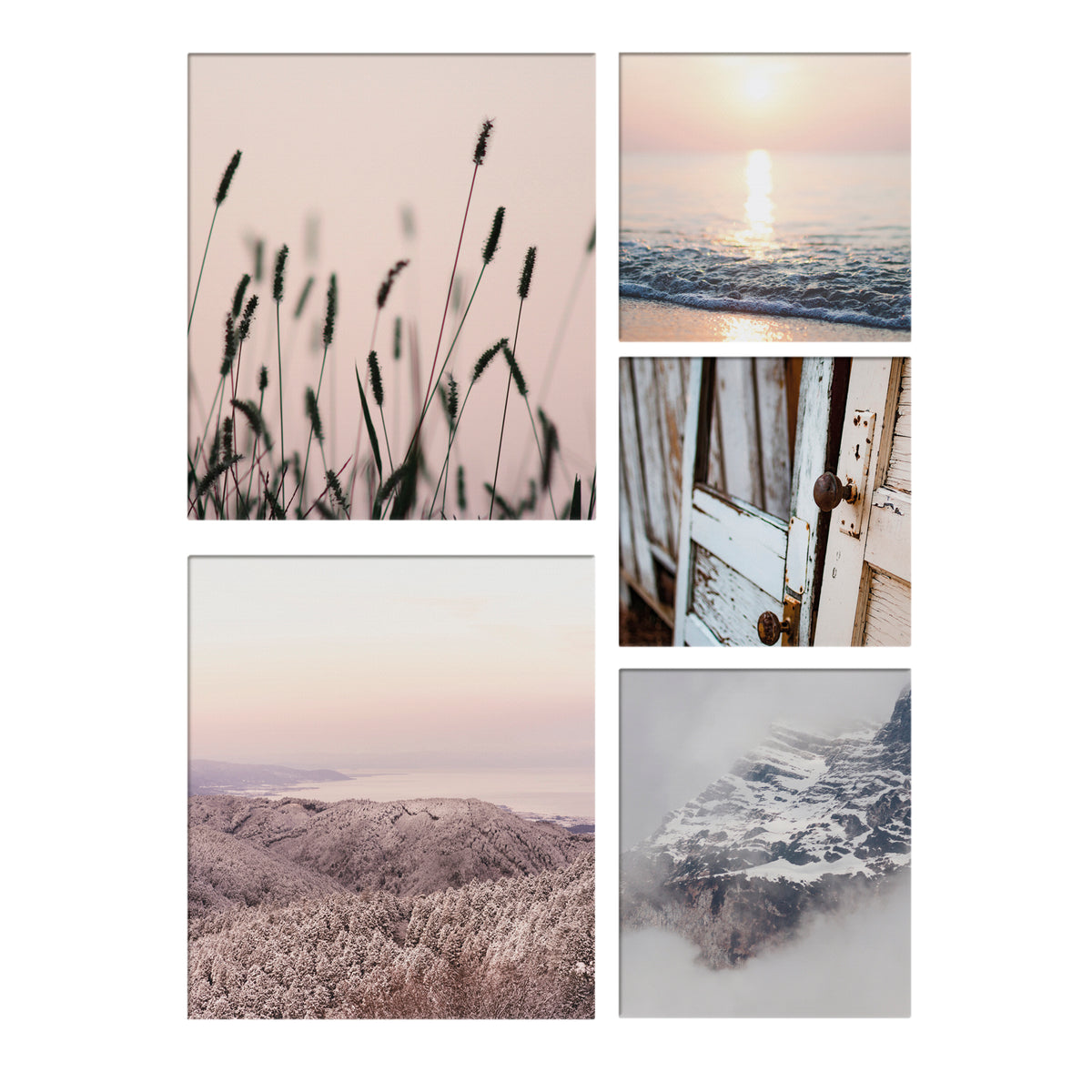 Art for the Home Canvas Set van 5 - Rustgevend - 80x60 cm