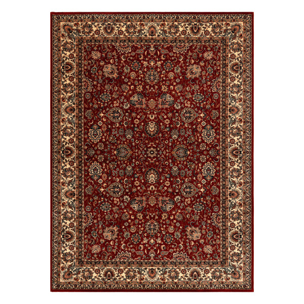 Dywan wełniany KASHQAI 4362 302 ornament bordo / beż 67x130 cm