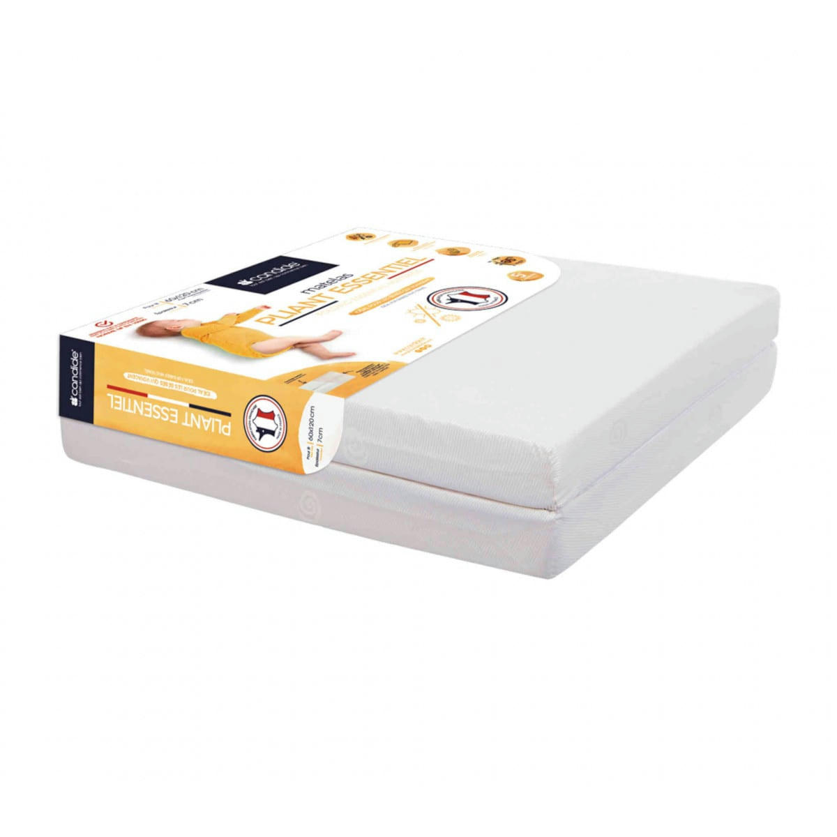 MATELAS - Matelas pliant 60x120x7 blanc