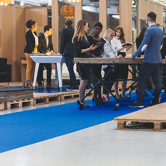 Moquette - Stand Event - Bleu azur - 2 m x 30 ml