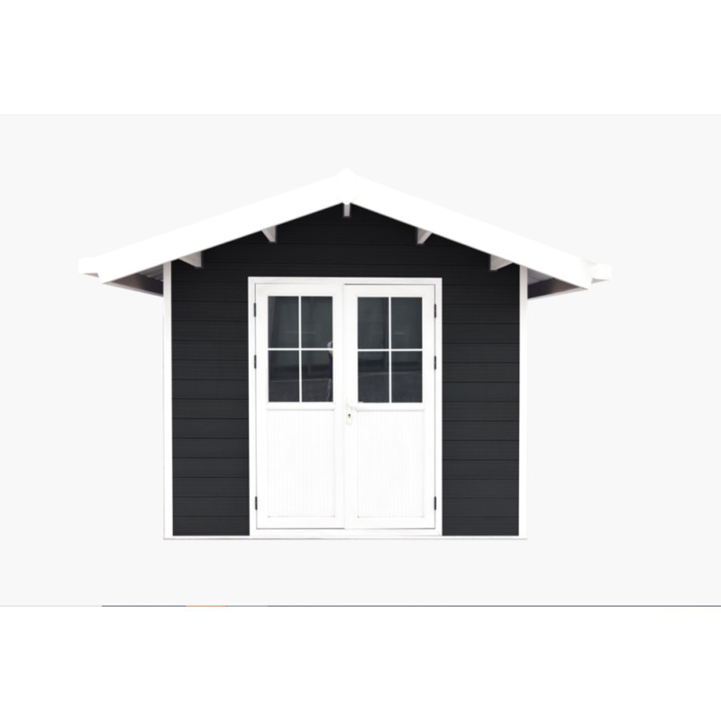 Abri de jardin en bois composite Lucca toit double pente 3 x 3 m GIARDINO
