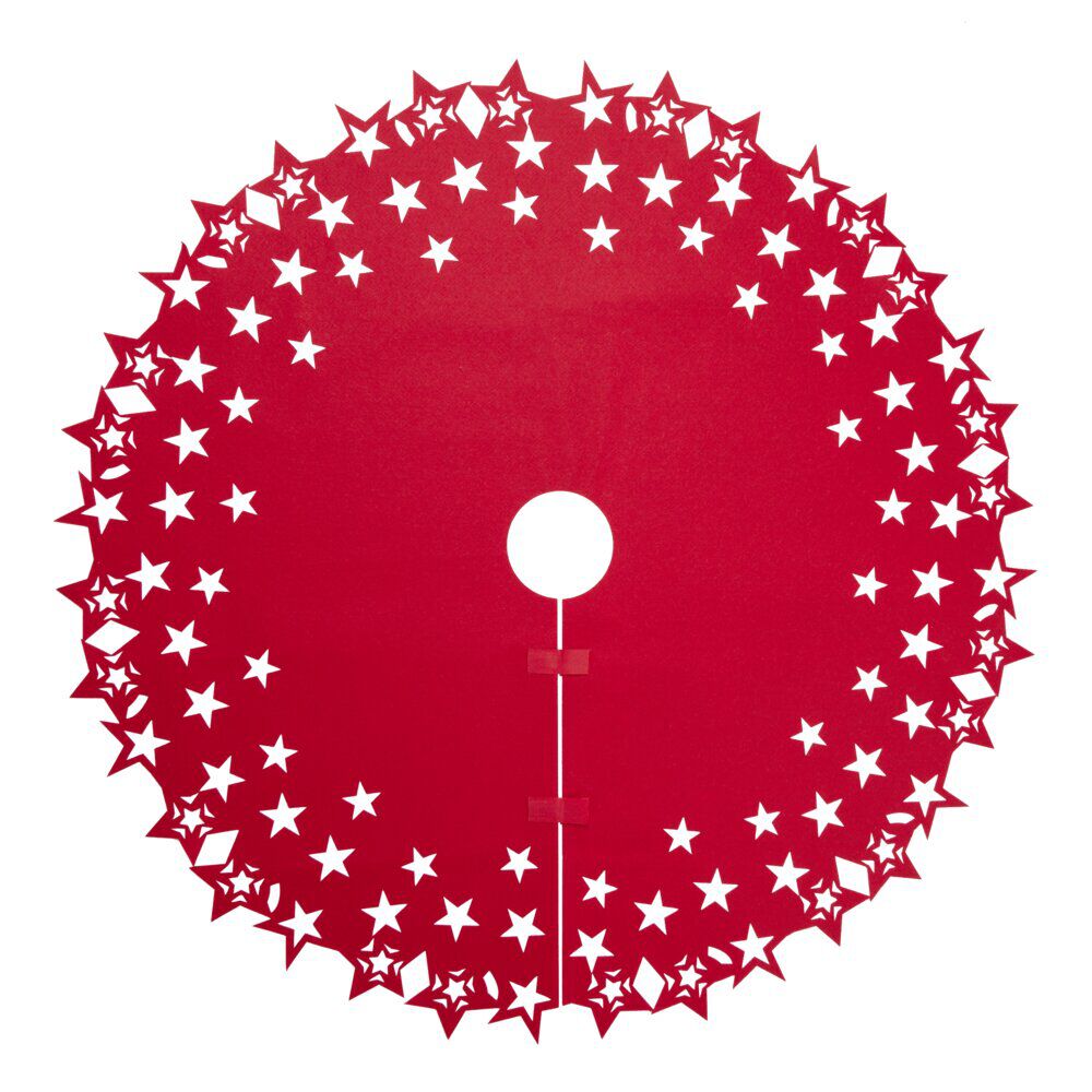 Tour de sapin feutrine motifs ajourés Ø1m - 2 modèles rouge ou vert