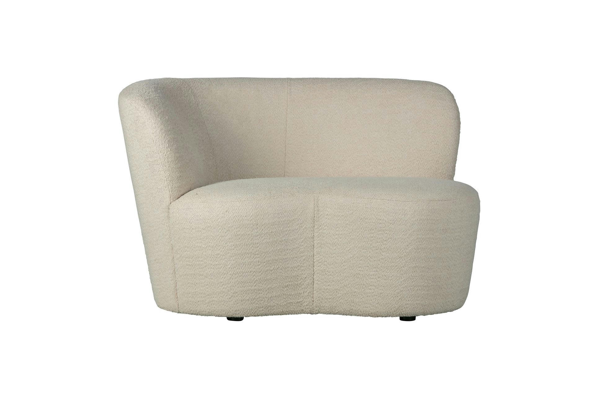 STONE - Canapé d'angle gauche en tissu crème