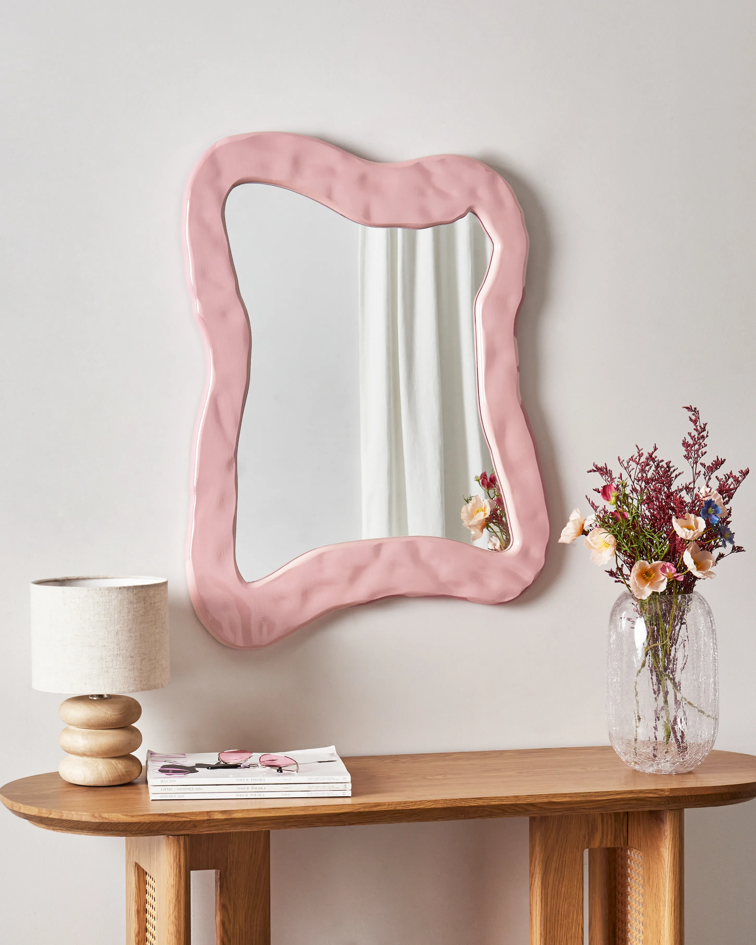 Wall Mirror PENCRAN 60 cm 80 cm Pink