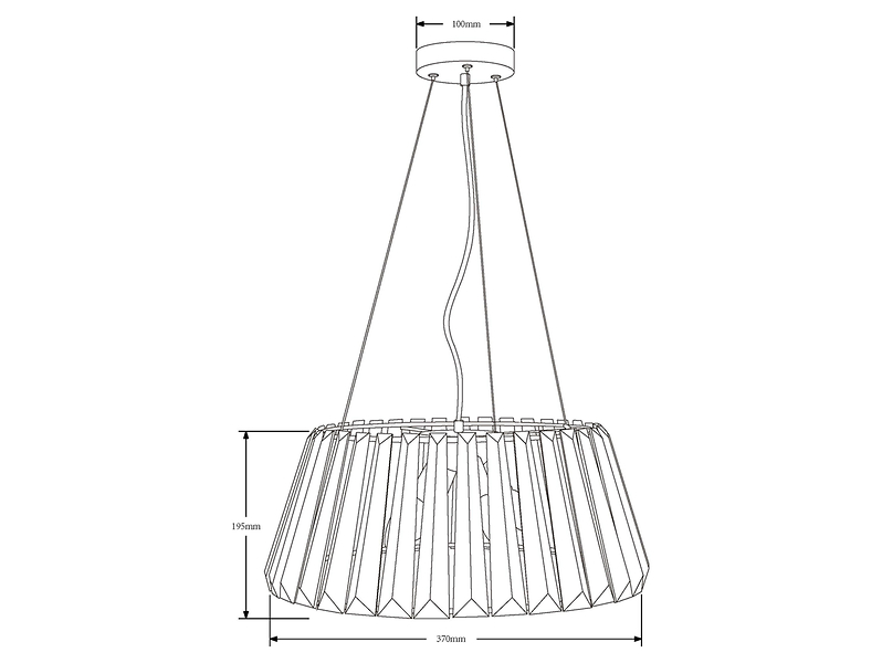 Lampa wisząca Kwarc 3-punktowa akrylowa transparentna