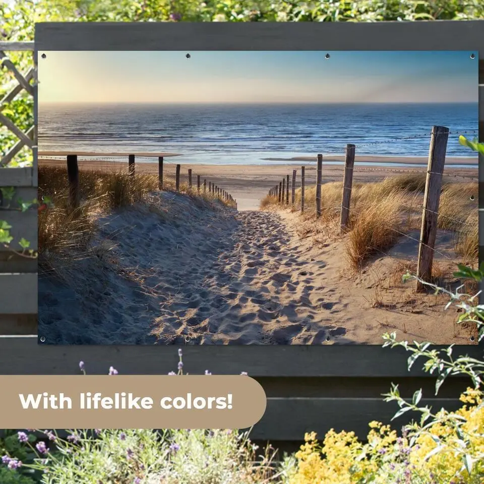 MuchoWow Tuinposter 180x120cm Strand Zee Nederland Duinen Zon