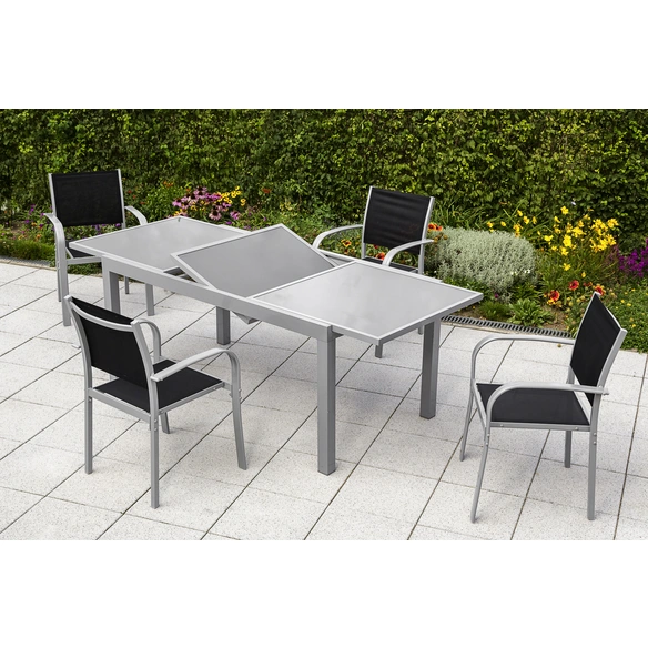 Gartenmöbelset »Ostia«, 4 Sitzplätze, Aluminium/Textil