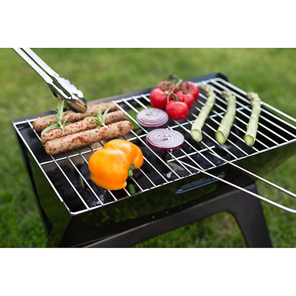 Barbecue charbon table horizontal blaupunkt acier gris 42 x 26.5 x 26.5 cm