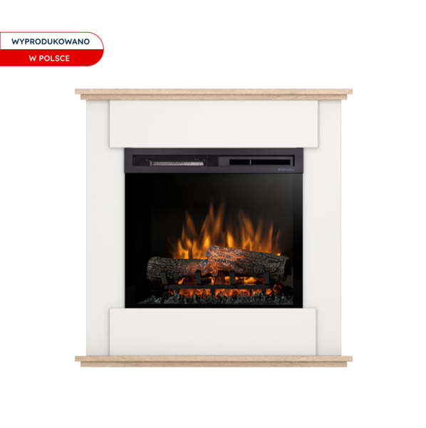 Kominek elektryczny 1400W 23" XHD biały, dąb sonoma Fonte Warmtec