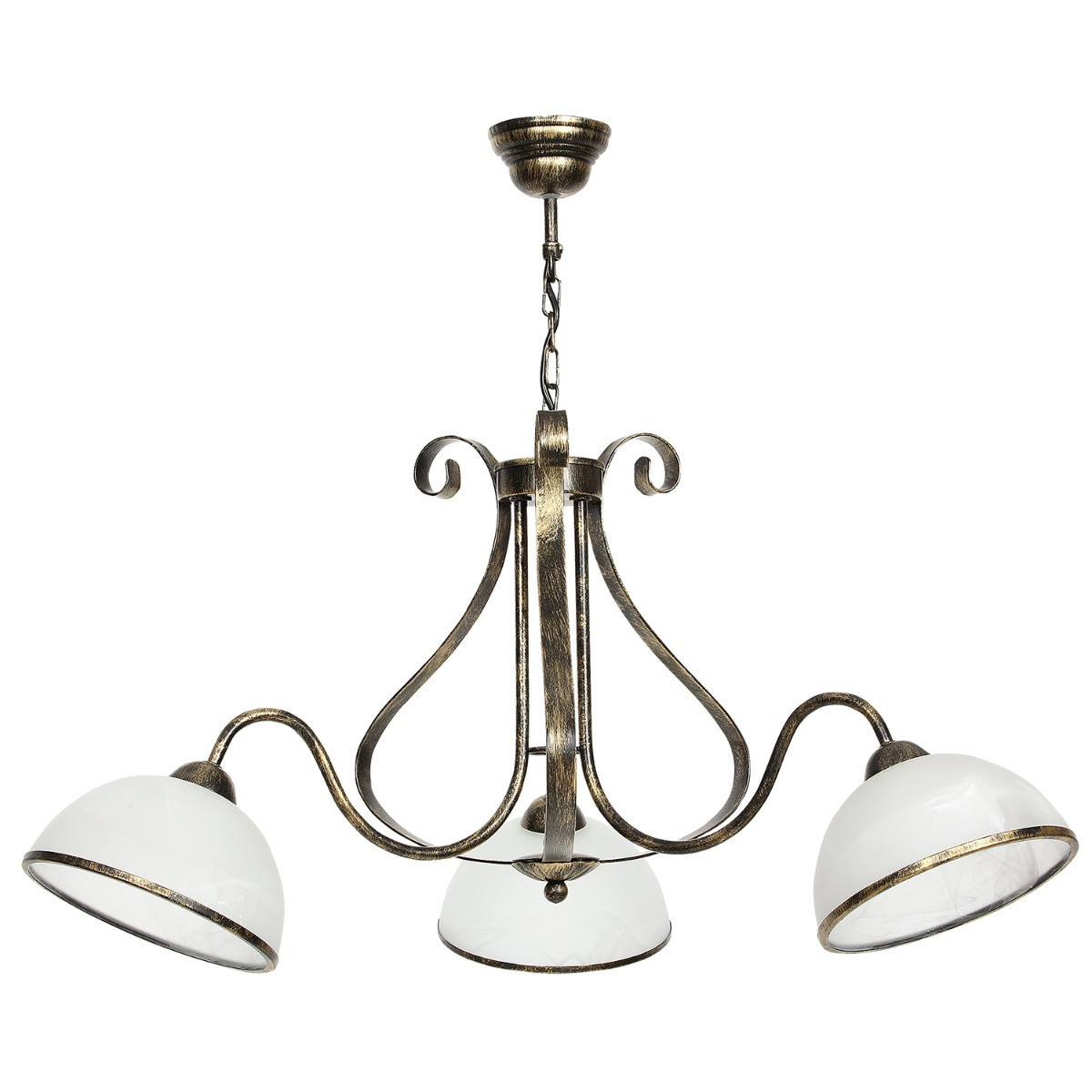 Żyrandol złota patyna-biały Antica 3xE27x15W wym:63x81x81 Luminex