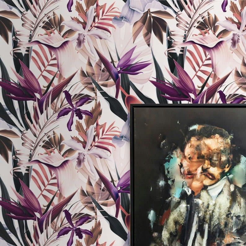 TROPICALI - Papier Peint Rose Exotique Tropical Hawaïen 250x200 cm