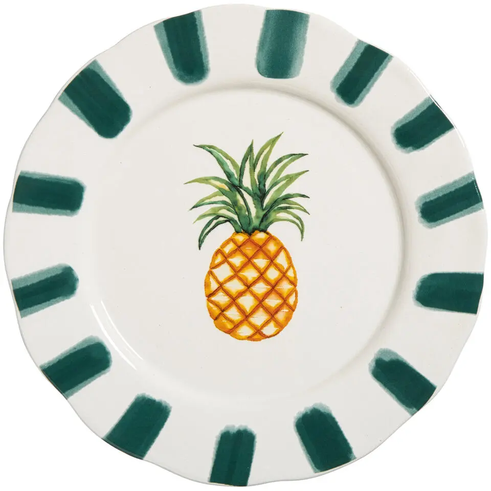 Ontbijtbord Ananas groen keramiek - &Oslash;23 cm