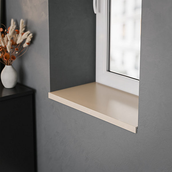Appui de fenêtre PVC l. 40 cm x ép. 9 mm - Sable - 140 cm