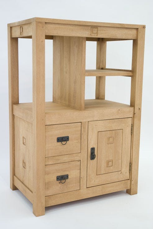 Meuble de rangement / Bibliothèque en hévéa 75 x 112cm TESSA