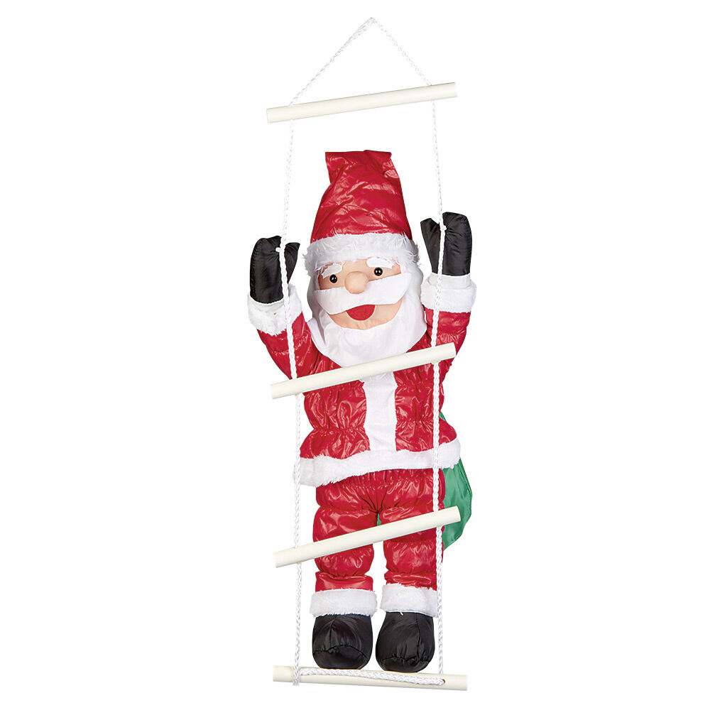 Père No&euml;l gonflable grimpeur sur échelle