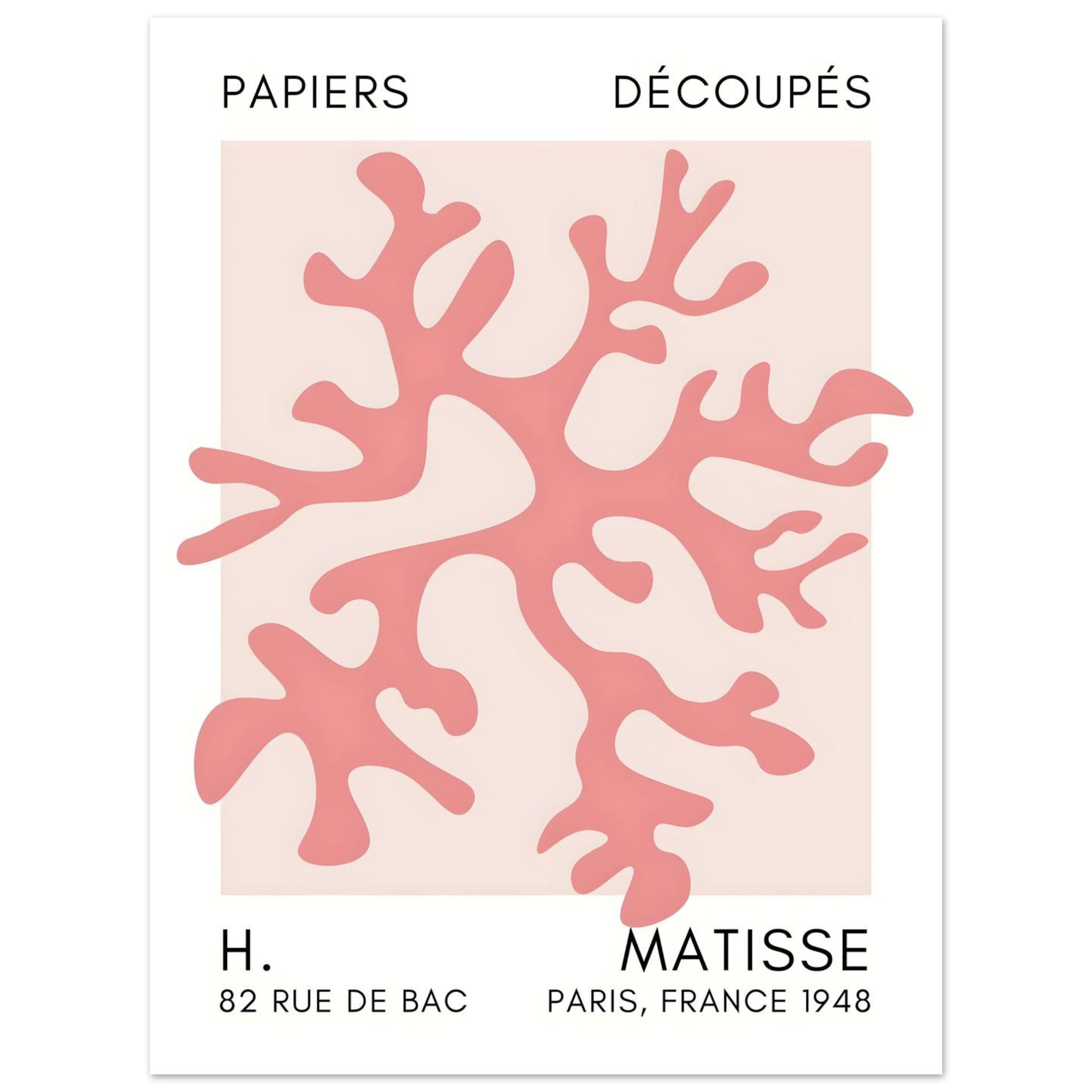 Artfulprints Poster Matisse – Dreamy coral flower taupe  - 30x40 cm - Taupe