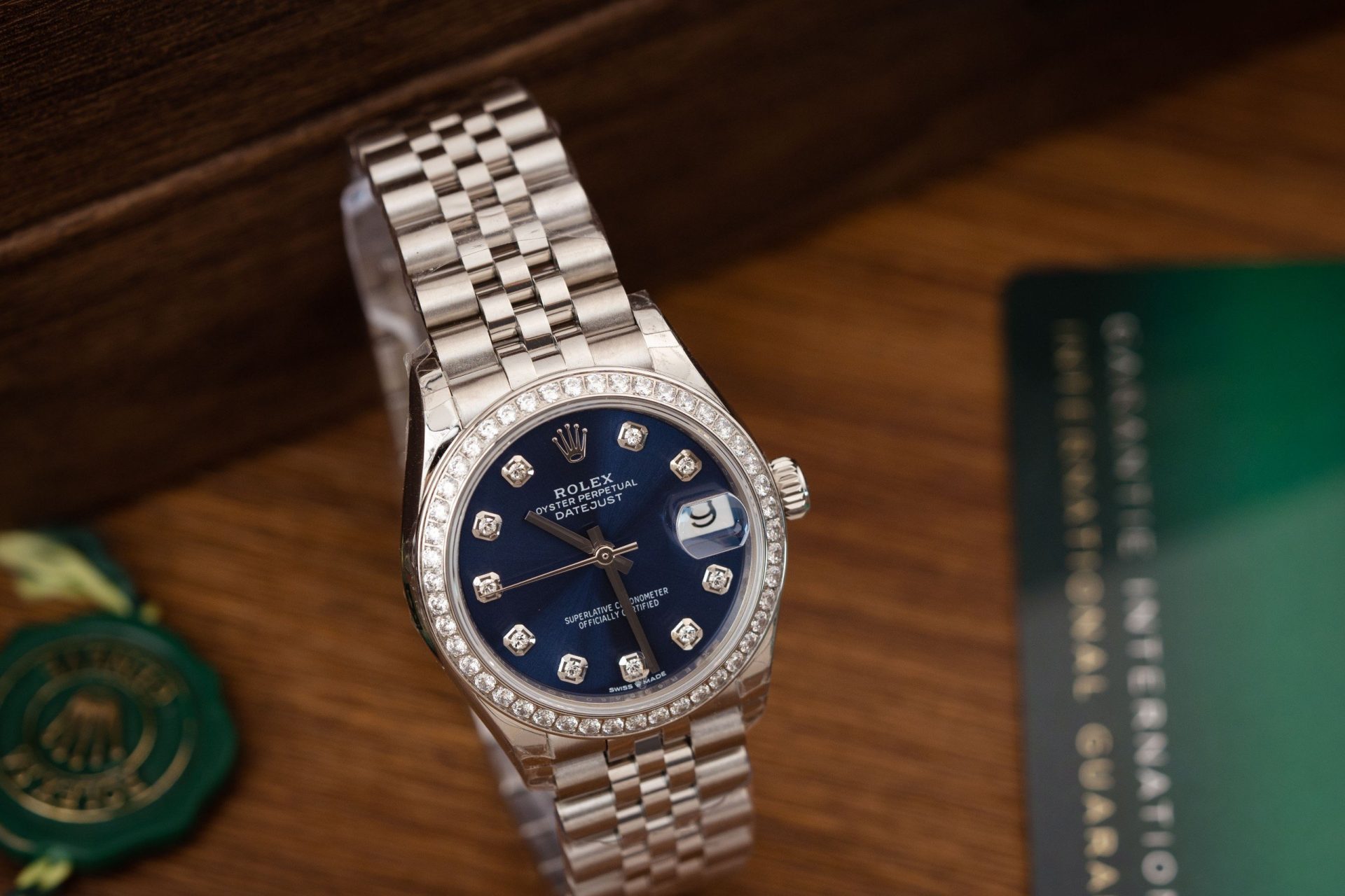 Rolex Datejust 316L Steel Blue Dial CZ Diamonds 31mm Jub EWF Replica