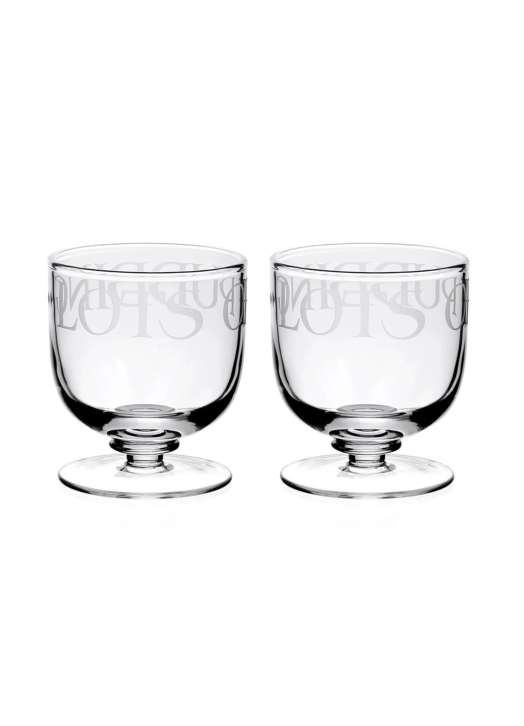 Black Toast Crystal Glass Set Of 2 Pudding Bowls