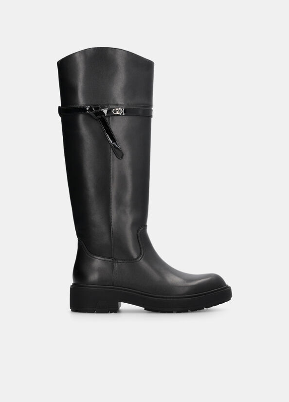 Stivali alti in pelle