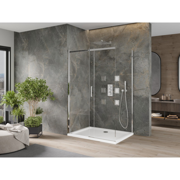 Kabina prysznicowa z brodzikiem Mexen rozsuwana Omega 100x90 transparent