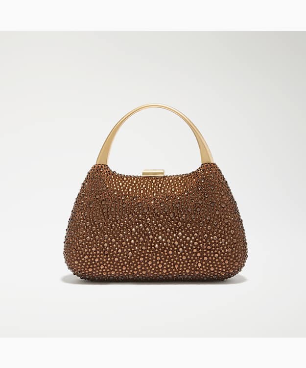 Beamings Bronze - Gold Handle Embellished Bag