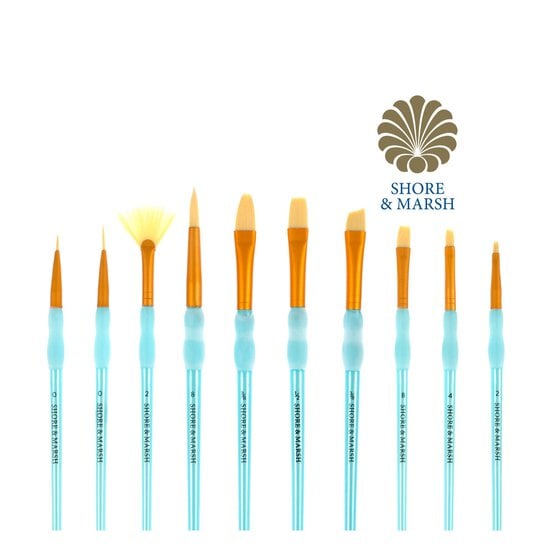 Shore & Marsh Synthetic Grip Brushes 10 Pack