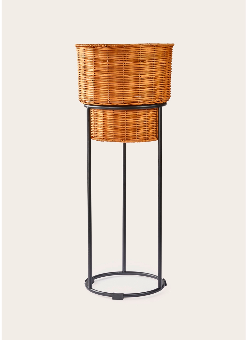 PORTE PLANTE EN ROTIN BEIGE