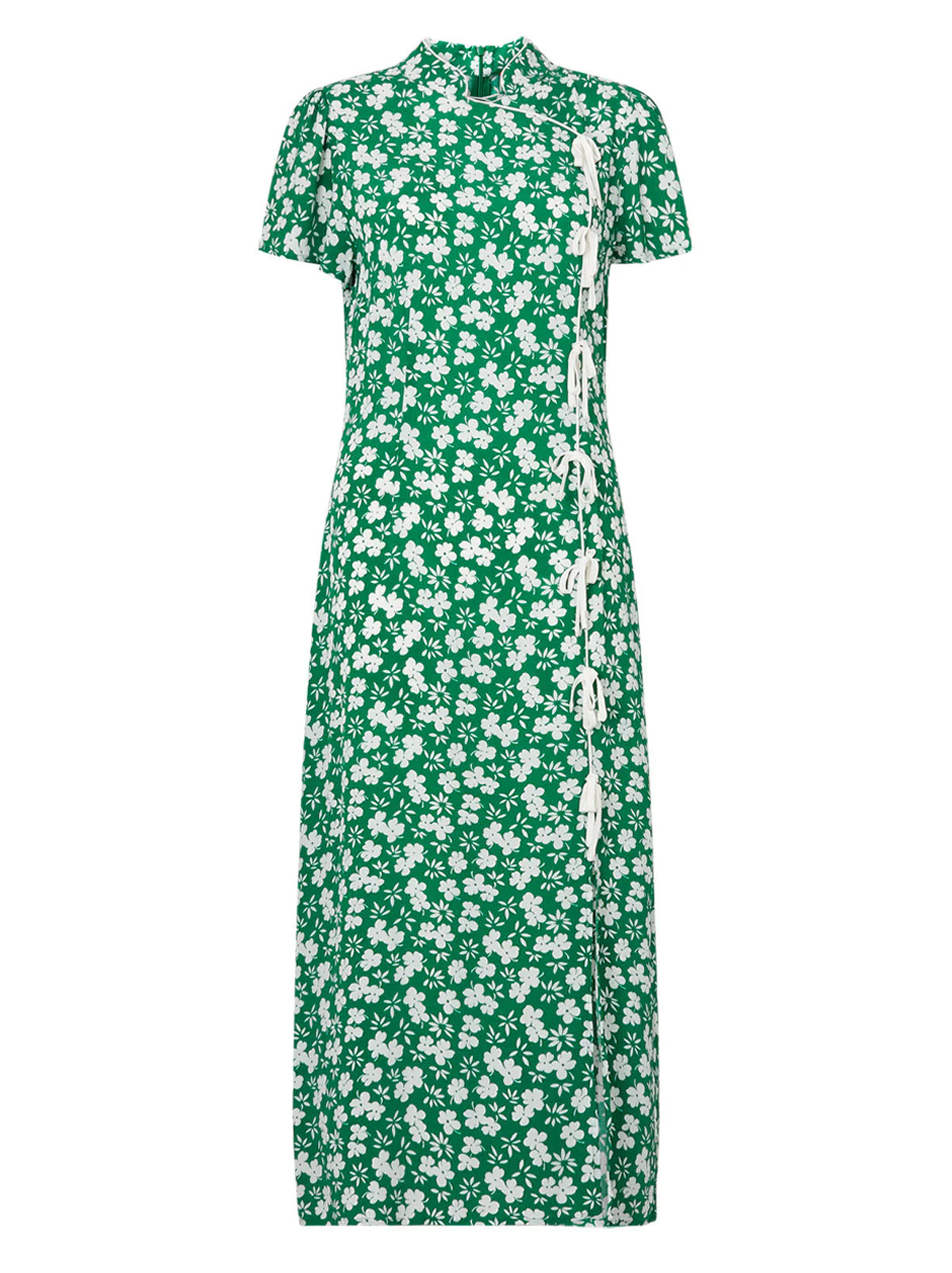 Leia Green Floral Midi Dress